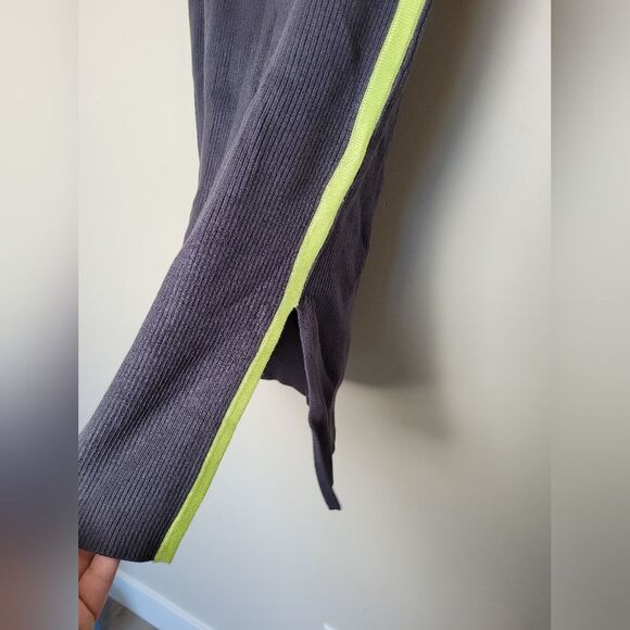 Anthropologie Ribbed Knit Skirt Sporty Midi Sleek Loungewear Ribknit Gray Medium - Picture 10 of 12